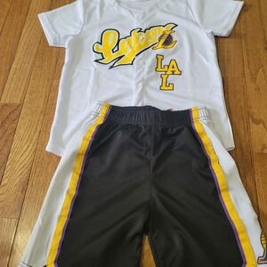 Kids White and Black Jersey Set